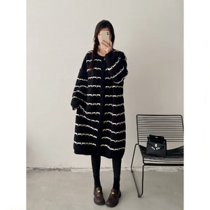 波浪紋針織顯瘦洋裝(L-3L) 獨具衣格 J9914