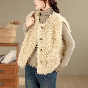 超可愛貴氣感毛絨絨背心 獨具衣格 J9938