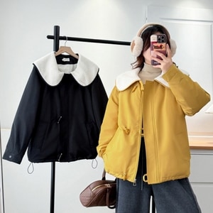 超可愛大翻領羊羔毛保暖外套(XL-4L) 獨具衣格 J9948