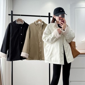 暖呼呼羊羔毛風衣外套 獨具衣格 J9955