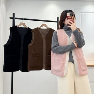 日系超推必買兩面穿羊羔絨背心 獨具衣格 J9991