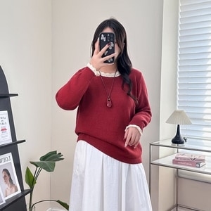 針織拼接蕾絲花邊長袖上衣 獨具衣格 J9993