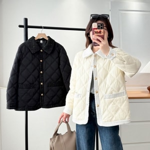 小香風菱格壓棉保暖單釦外套 獨具衣格 C0002