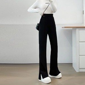 超顯瘦下開岔喇叭褲 獨具衣格 C0011