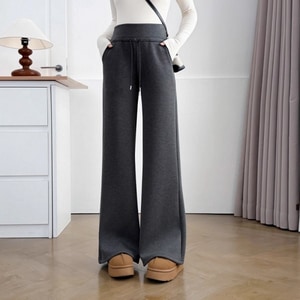 保暖內刷毛高腰微喇叭休閒褲(XL-5L) 獨具衣格 C0031