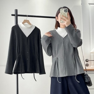 超美顯瘦縮腰假兩件中長版上衣 獨具衣格 C0060