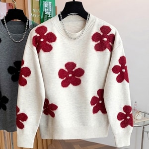 超美搶眼花花針織毛衣上衣 獨具衣格 C0076