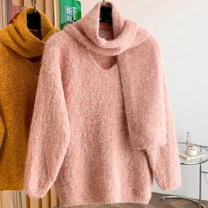 仙女款毛絨絨針織上衣(附圍巾) 獨具衣格 C0084