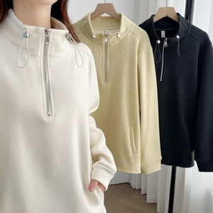 高領拉鍊設計保暖內刷毛長袖上衣 獨具衣格 C0106