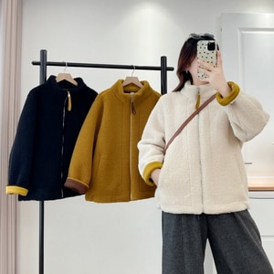 超可愛毛絨絨拉鍊外套 獨具衣格 C0109