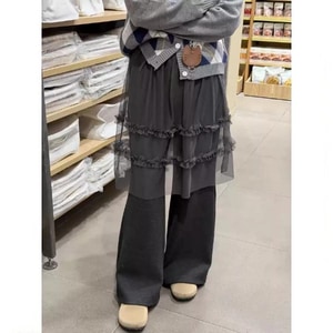 設計款內刷毛日系蕾絲褲裙 獨具衣格 C0126