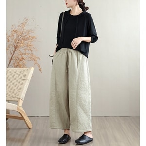 保暖菱格壓紋鋪棉長褲 獨具衣格 C0131