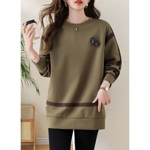 可愛小馬素色簡約中長版上衣 獨具衣格 C0133