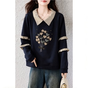 超可愛愛心貼鑽假兩件荷葉袖上衣 獨具衣格 C0137