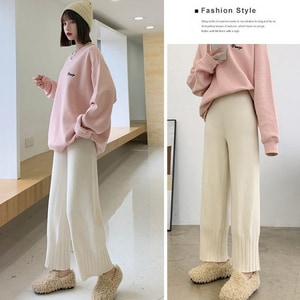 溫柔系針織直筒長褲(L-5L) 獨具衣格 C0142