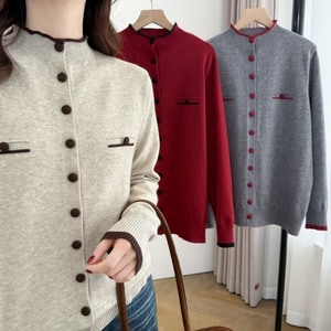 半高領排釦氣質款針織上衣 獨具衣格 C0148