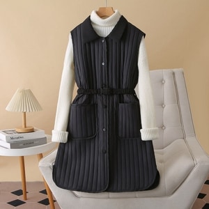 帥氣保暖夾棉長版背心 獨具衣格 C0157