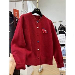 韓系可愛小馬圓領針織毛衣上衣 獨具衣格 C0161