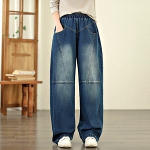 顯瘦剪裁牛仔彎刀牛仔長褲 獨具衣格 C0167