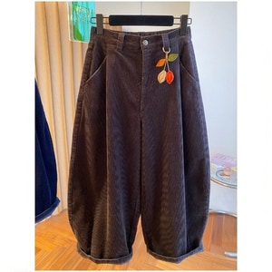 復古燈心絨內刷毛燈籠褲(不含配飾) 獨具衣格 C0190