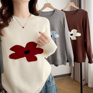 超可愛花花緹花針織上衣 獨具衣格 C0197