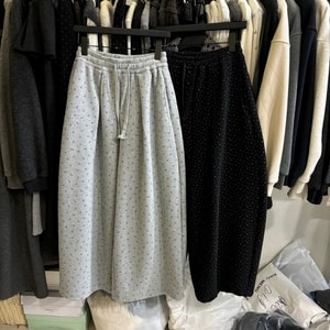 下擺抽繩設計內刷毛彎刀褲長褲 獨具衣格 C0200