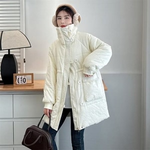 毛絨絨高領內鋪棉中長版外套 獨具衣格 C0205