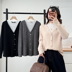 氣質款坑條針織花包領長袖上衣 獨具衣格 C0223