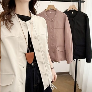 春裝下擺抽繩設計外套 獨具衣格 C0228