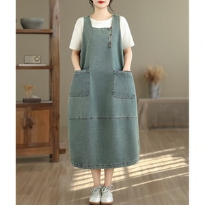 超可愛日系復古牛仔背心洋裝 獨具衣格 C0248