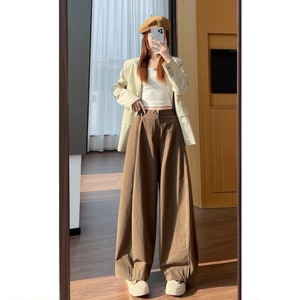 純棉高腰顯瘦彎刀褲 獨具衣格 C0255