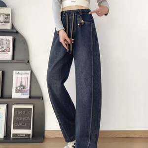 可愛小馬掛飾牛仔彎刀褲(2L-6L) 獨具衣格 C0273