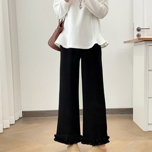 日系荷葉下擺褲子 獨具衣格 C0277