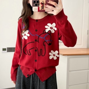 超可愛針織立體小馬開襟外套 獨具衣格 C0299