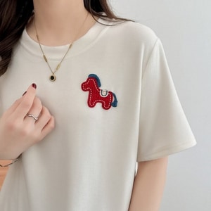 可愛立體小馬貼布短袖T桖上衣 獨具衣格 C0301