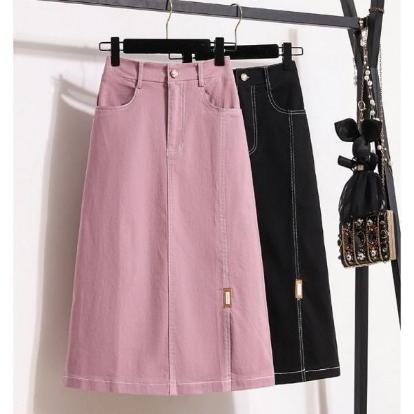 超美顯瘦下開岔A字裙 獨具衣格 C0307