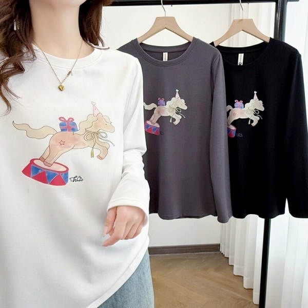 超可愛生日小馬印花長袖T桖上衣 獨具衣格 C0319