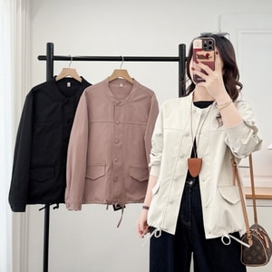 包釦設計下襬抽繩夾克外套 獨具衣格 C0328