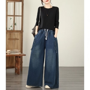 百搭顯瘦牛仔寬庫 獨具衣格 C0343