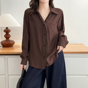 蕾絲花邊拼接長袖襯衫上衣罩衫 獨具衣格 C0345