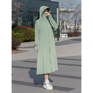 冰絲防曬連帽拉鍊長版外套 獨具衣格 C0346