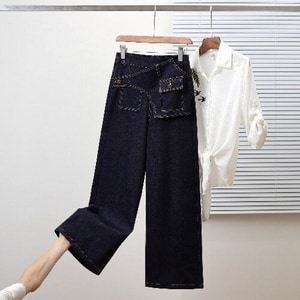 設計款有彈性假兩件牛仔褲裙 獨具衣格 C0350