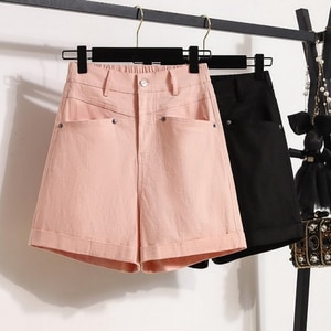 雙口袋設計牛仔四分短褲 獨具衣格 C0354