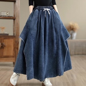 個性牛仔毛邊設計牛仔寬褲 獨具衣格 C0356