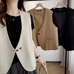 雙釦設計西裝背心 獨具衣格 C0358