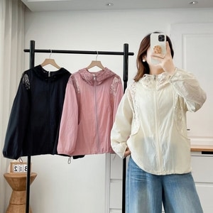 唯美蕾絲拼接防曬連帽外套 獨具衣格 C0585