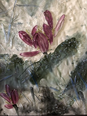 窯燒藝術玻璃(荷花)