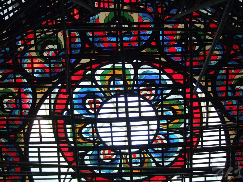 藝術玻璃-中台禪寺博物鑲嵌玻璃藻井