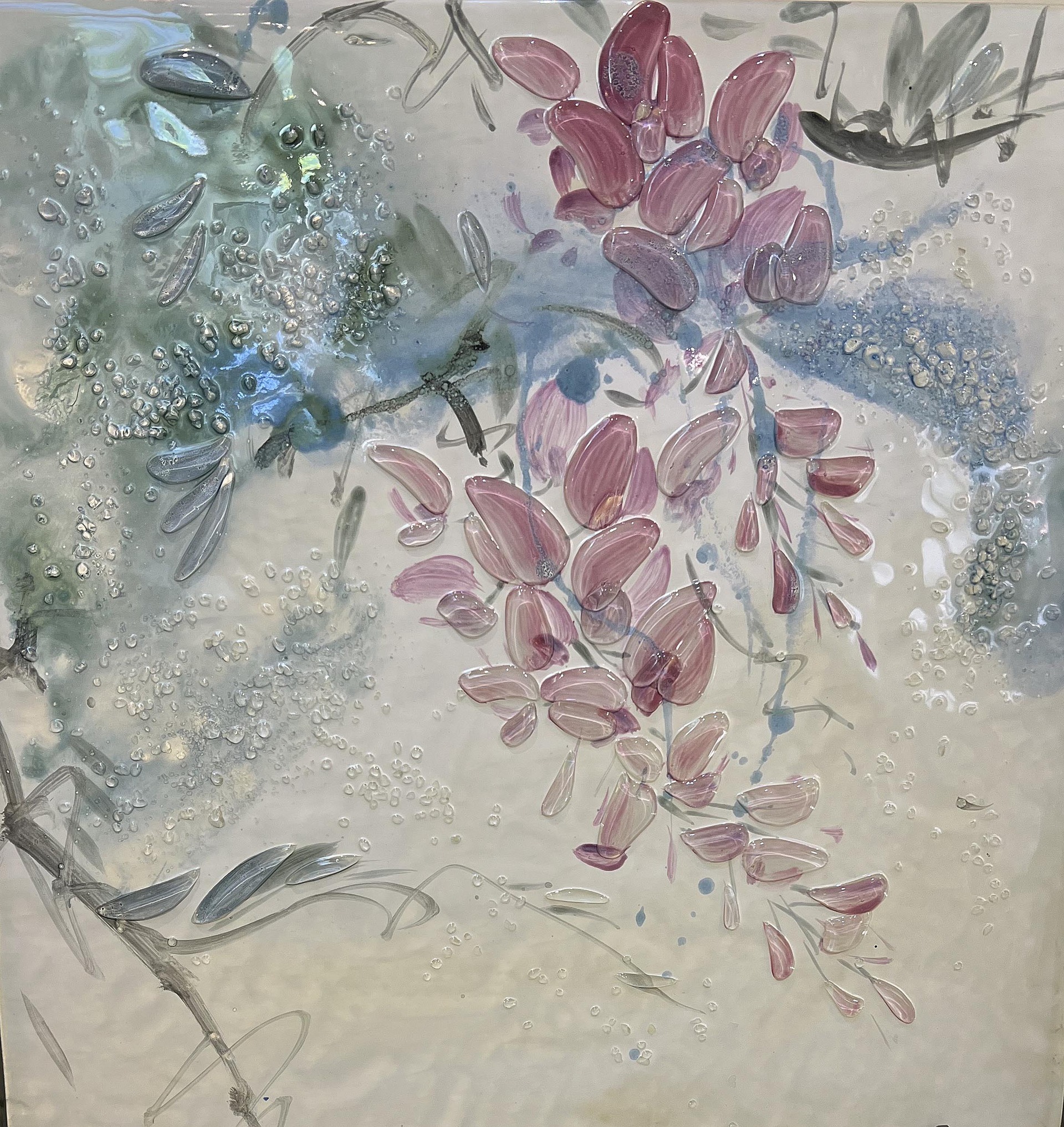 窯燒藝術玻璃-紫藤花