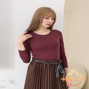 貝柔Tencel炙能發熱衣_女圓領(酒紅)